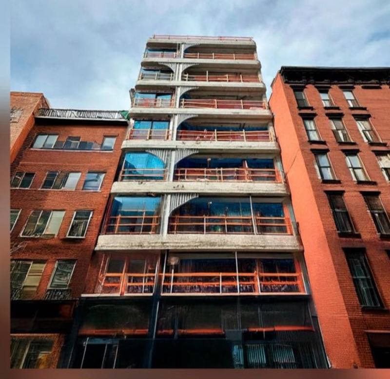Luxury building before stucco Williamsburg Brooklyn