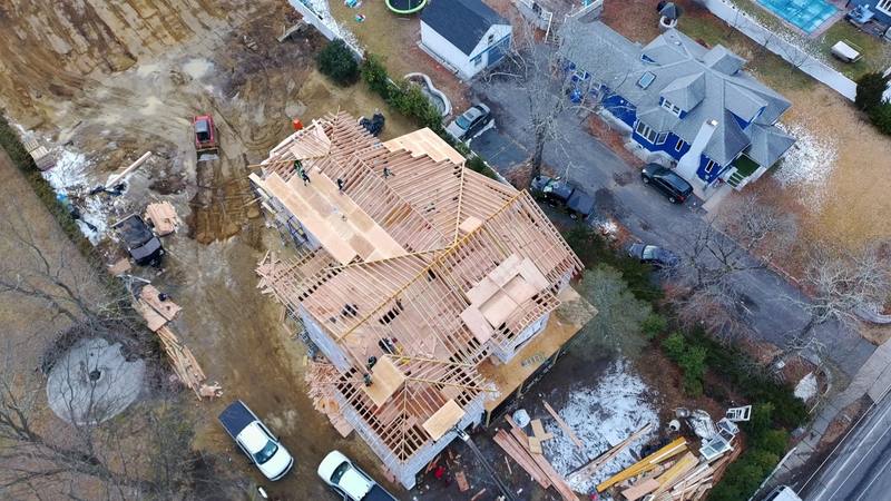 Roof sheathing OSB in progress NJ