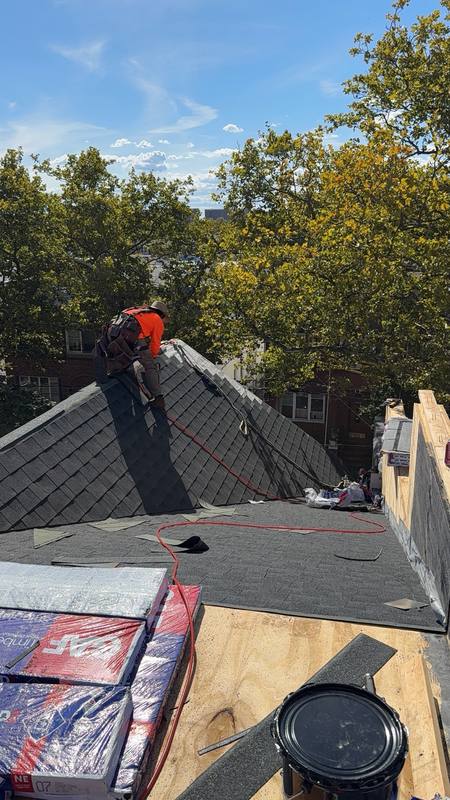 GAF shingles installation progress FeltBuster