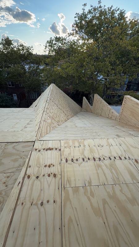 MLM crew installing new roof deck Brooklyn